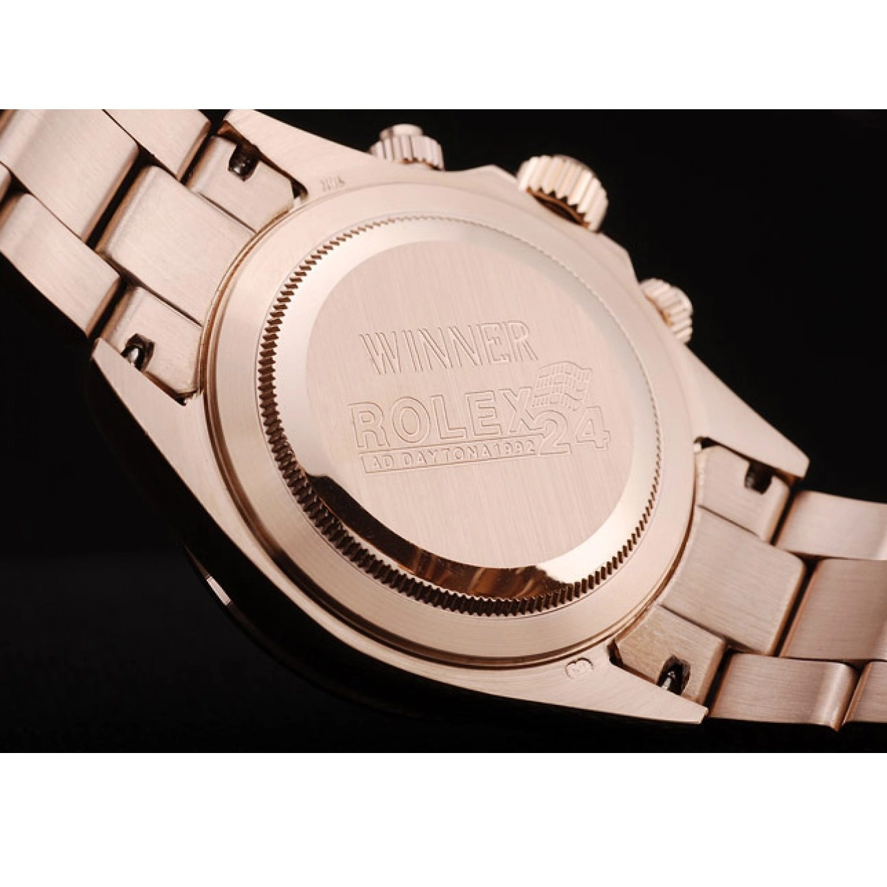 Rolex aaa copy Daytona Steel Rose Stainless Bezel Plated Rose Dial Gold Gold Rolex 0531